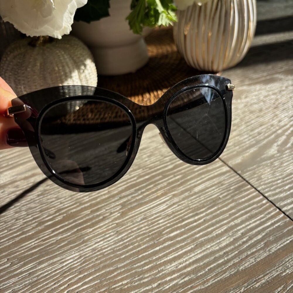 Dolce & Gabbana Cat Eye DG2172 02/87 Gray Gold Translucent Sunglasses Italy - Picture 5 of 8